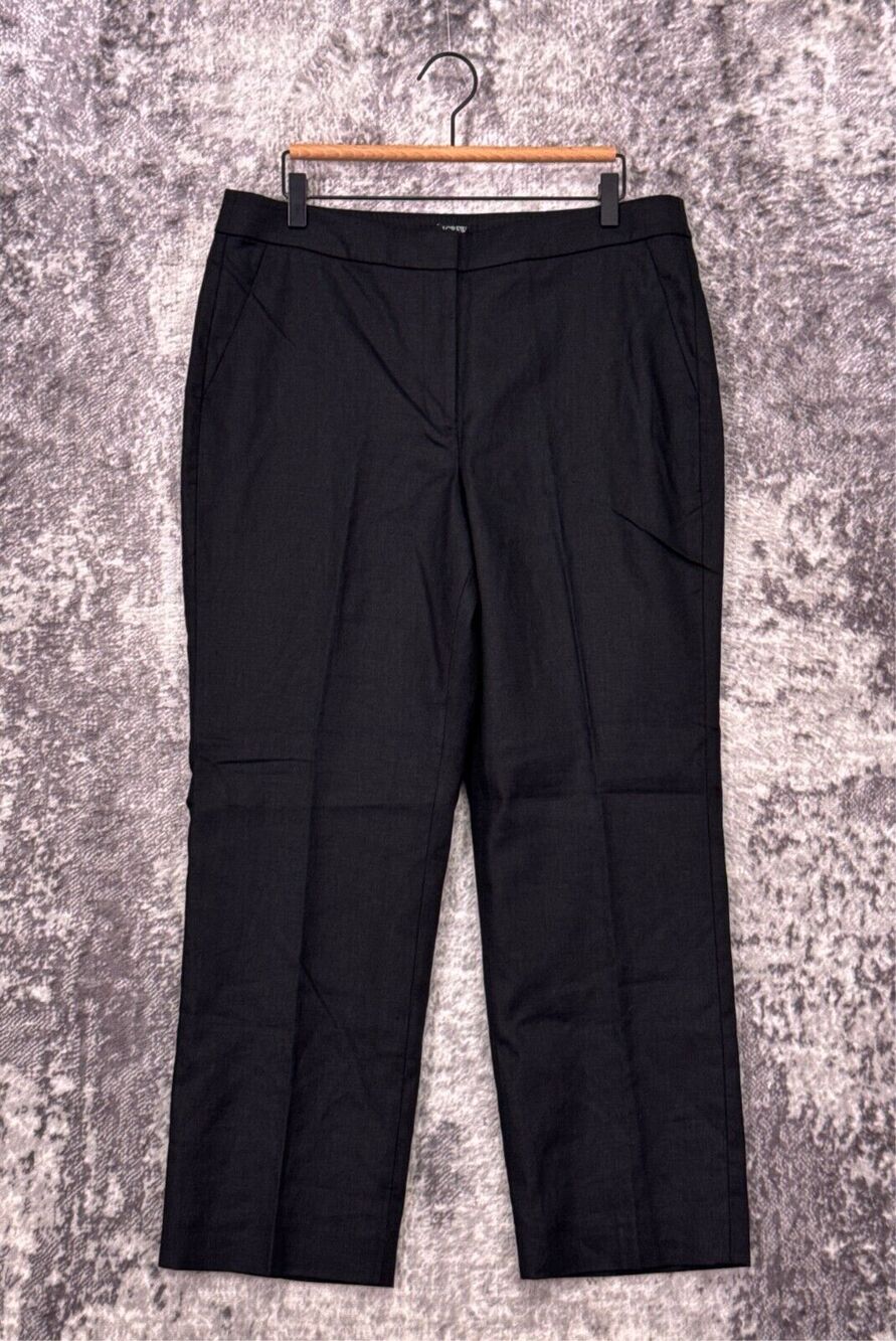 New J Crew 14 Womens Kate Straight Leg Stretch Linen Trouser